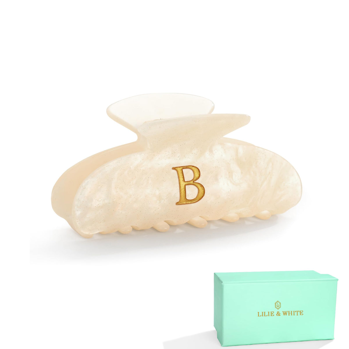 LILIE&WHITE front view showing B clip packaging and polished finish for style