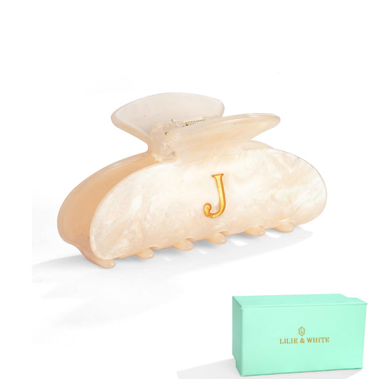 LILIE&WHITE front packaging showing golden gift box and J hair clip benefit ready gifting