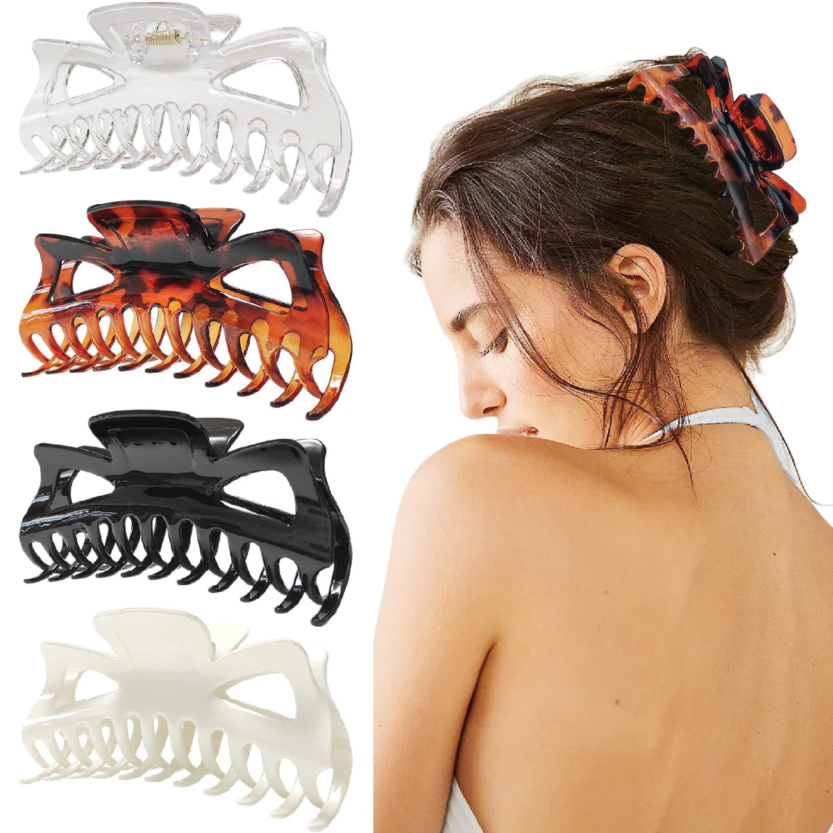 LILIEBE front view of packaged clips showing four colors and gift box benefit