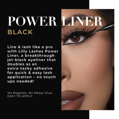 Lilly Lashes applicator tip closeup showing precise brush for clean lines and controlled application