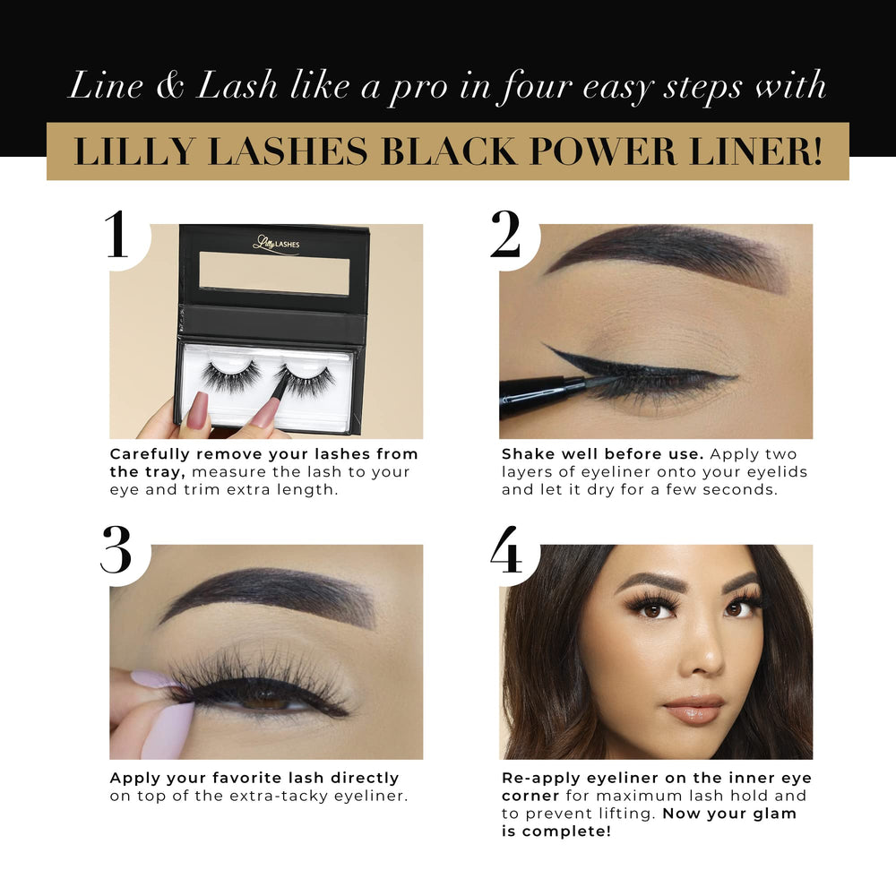 Lilly Lashes being used to attach a strip lash demonstrating secure hold and fast application