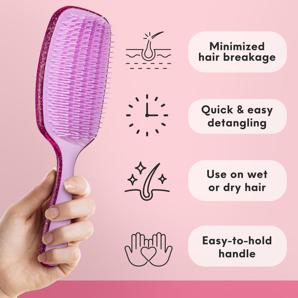 Lily England brush held in hand highlighting easy-to-grip handle for steady control