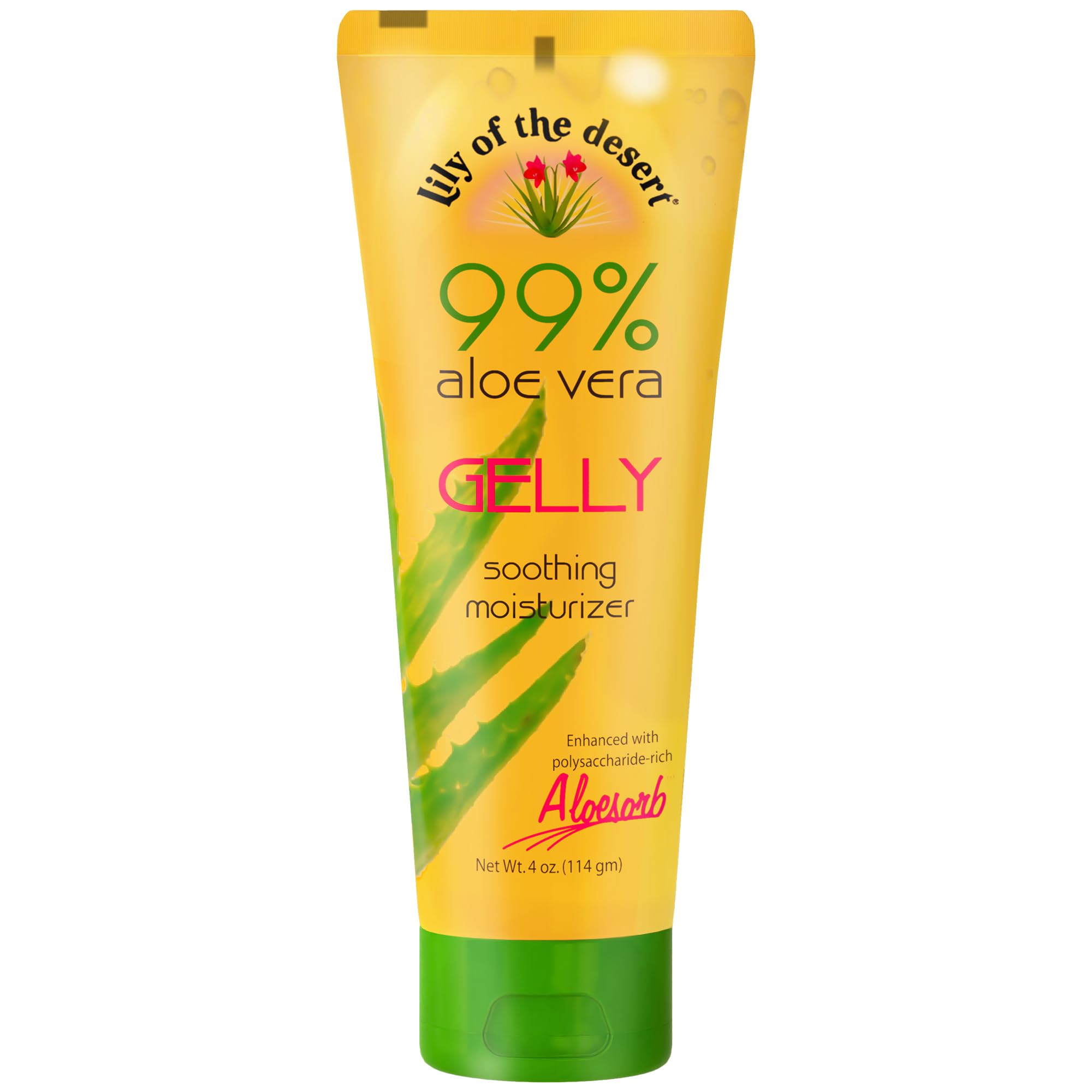 Lily Of The Desert front bottle showing clear gel and convenient size for travel