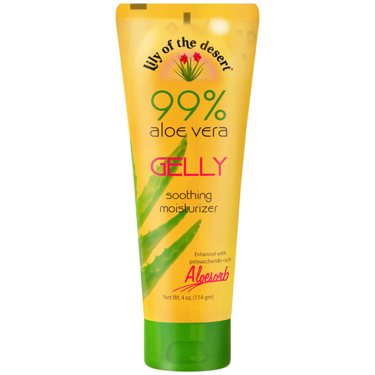 Lily Of The Desert front bottle showing clear gel and convenient size for travel
