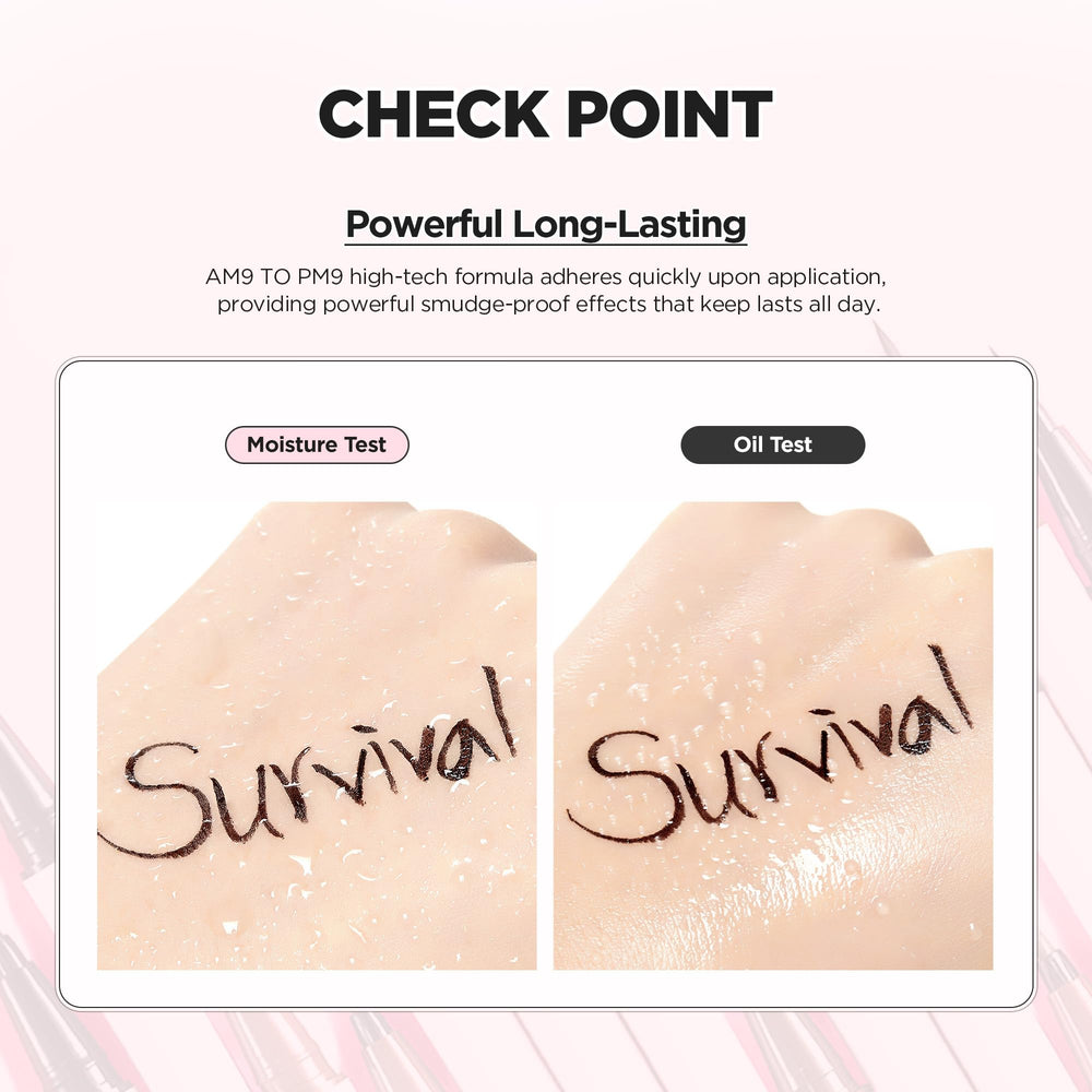 lilybyred eyeliner applied on eye for sharp wing and long-lasting wear