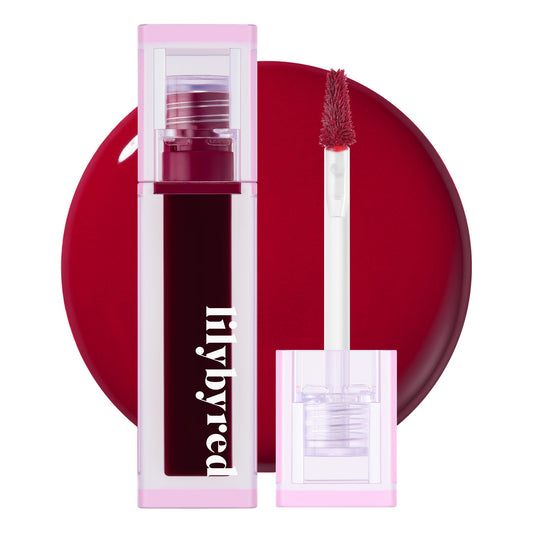 lilybyred front packaging showing shade and compact size with vivid berry payoff