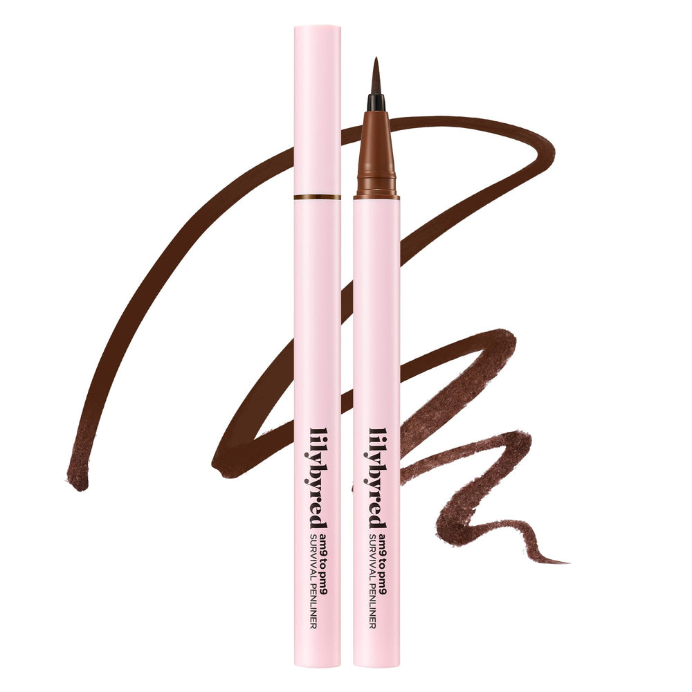 lilybyred front packaging showing walnut brown penliner, clear product detail benefit