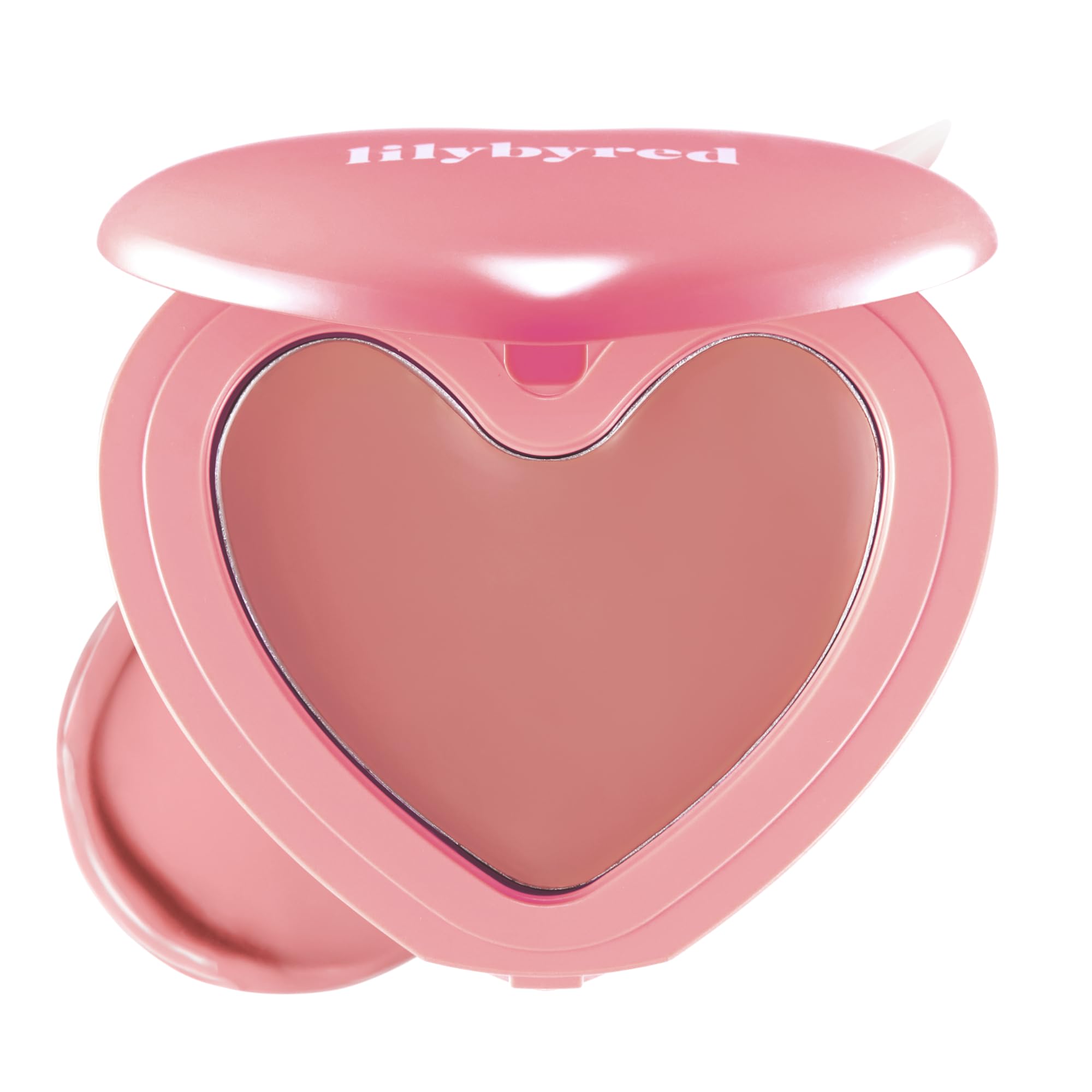 lilybyred heart-shaped compact front shows playful design and easy grab