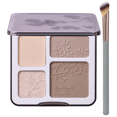 Lilyloria open palette showing four shades and built-in mirror, easy travel use