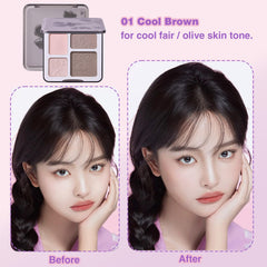 Lilyloria open palette with mirror and four shades for quick touch-ups