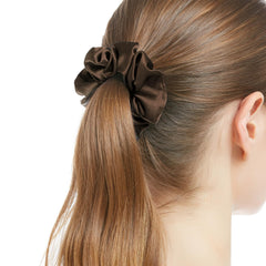 LilySilk scrunchie interior elastic core detail showing strong stretch and secure hold