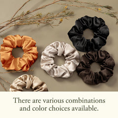 LilySilk scrunchie worn in ponytail demonstrating frizz control and sleek finish