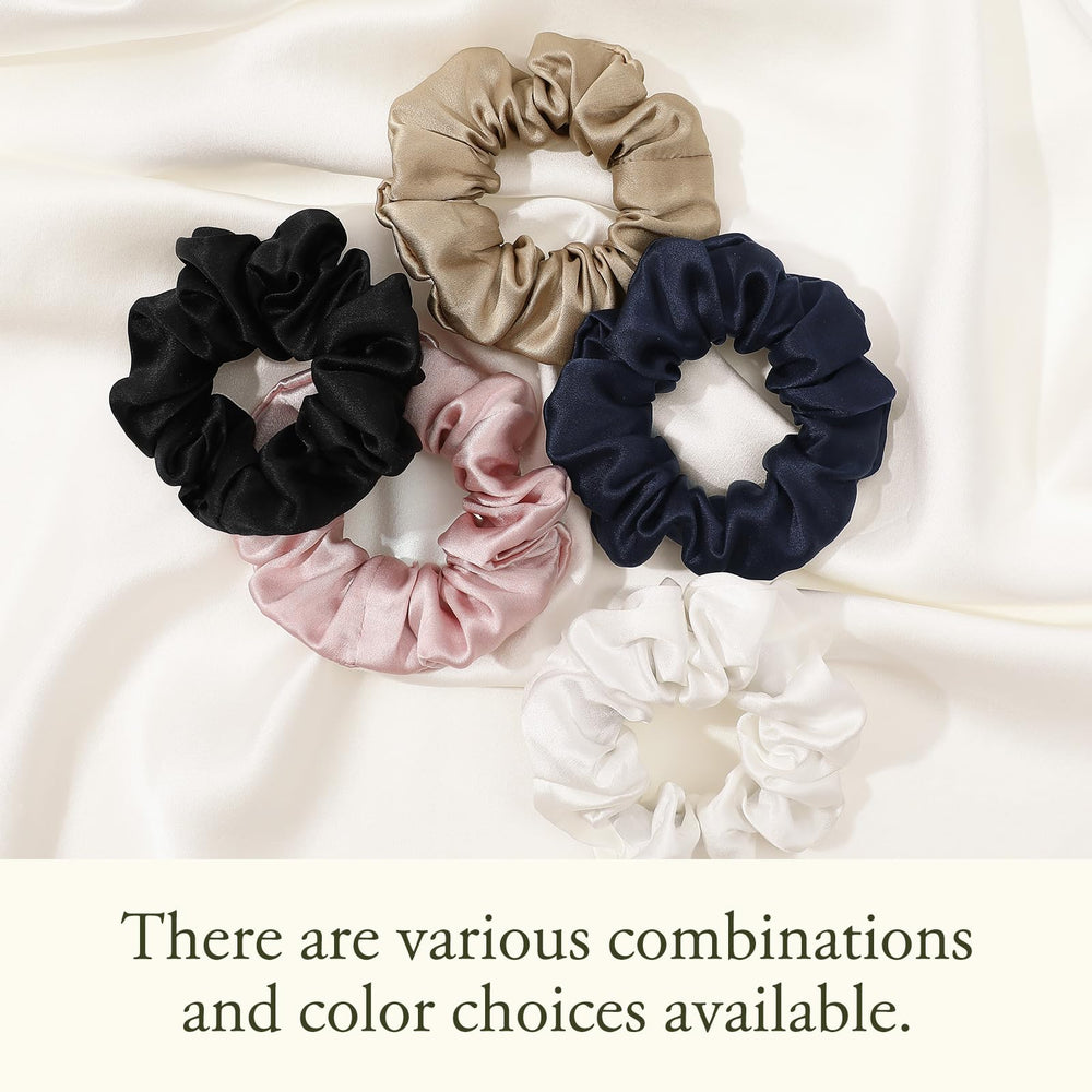 LilySilk scrunchy worn in a ponytail demonstrating no-dent, polished hairstyle