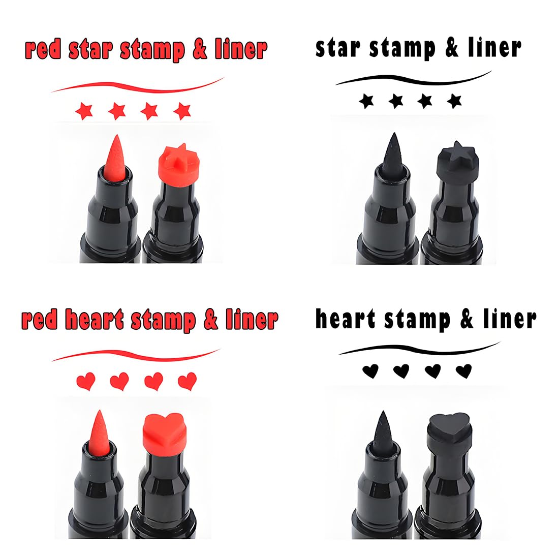 Linble close-up of heart and star stamp tips, ensures precise consistent shapes