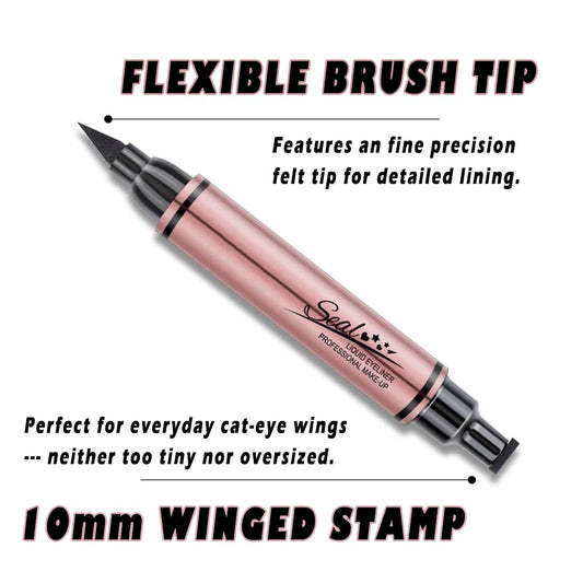 Linble close-up of 10mm wing stamp creating even cat-eye flicks