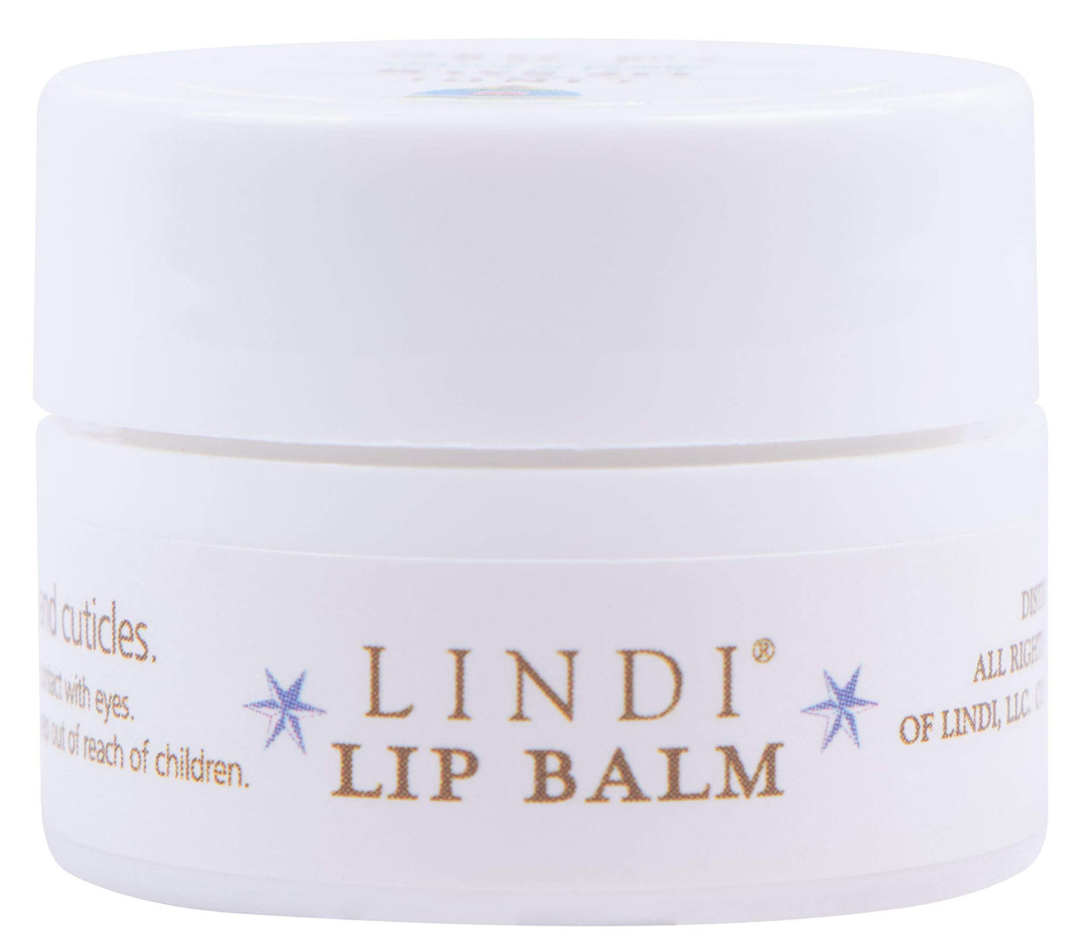 Lindi Skin front view of lip balm stick showing compact design and easy application