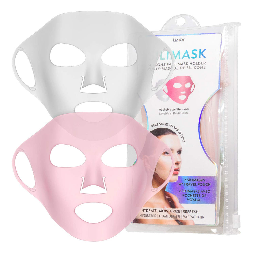 Lindo front view of silicone mask cover showing compact travel-ready packaging and neat design