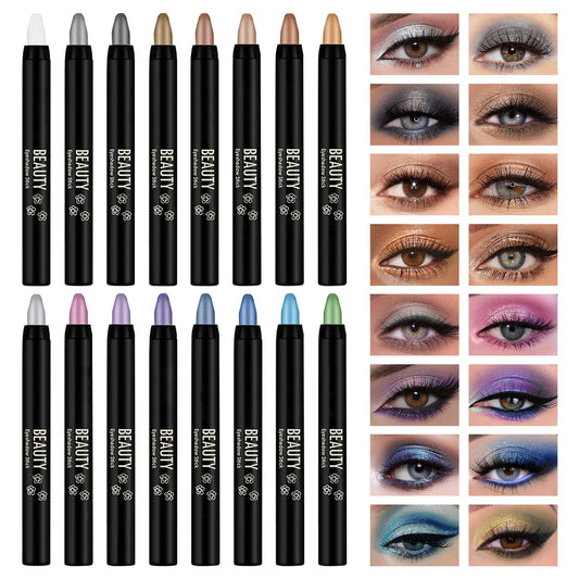 LingHaoLH front packaging showing 16 eyeshadow sticks and portable kit benefit