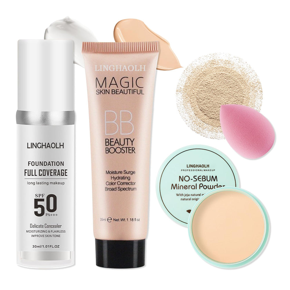 LingHaoLH front packaging showing entire foundation set and easy gifting