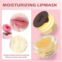 Lingyun bedside nighttime use showing jar beside bed for overnight lip repair
