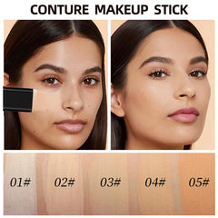 Lingyun applying stick to cheek, precise coverage and contouring benefit