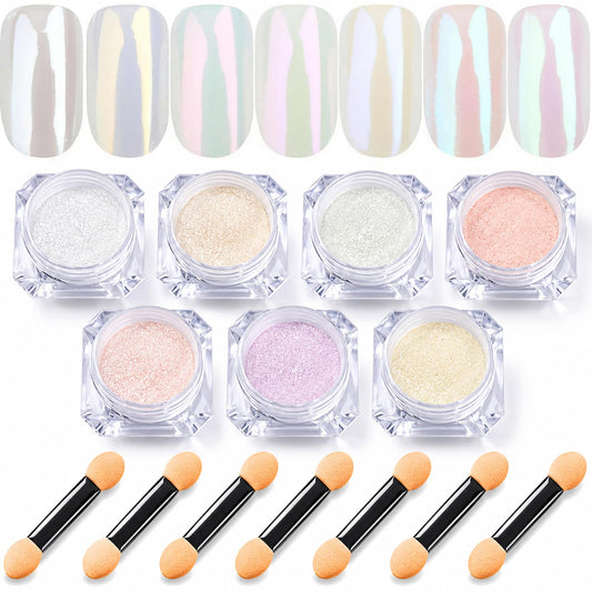 Lingyun front packaging showing seven chrome powder jars and label, professional finish