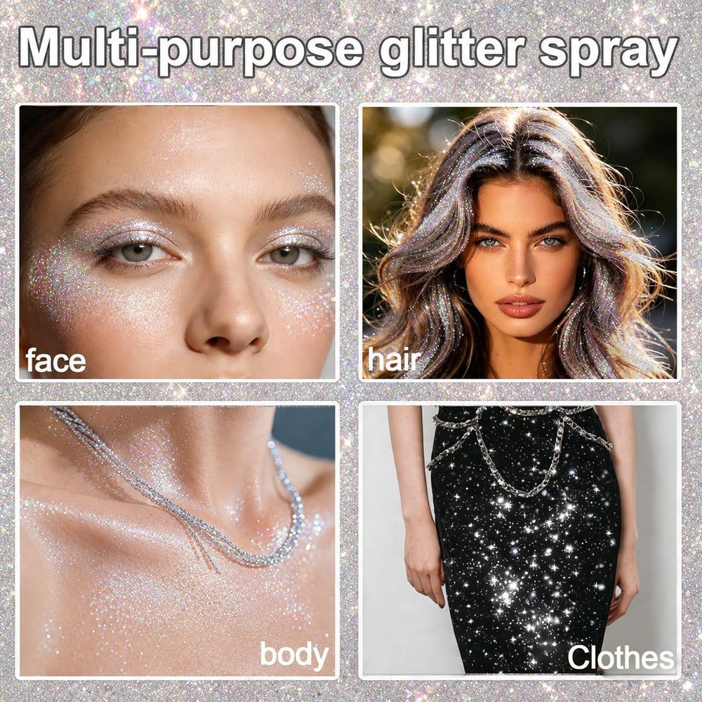Lingyun glitter sprayed at hair roots creating multidimensional shine and easy styling