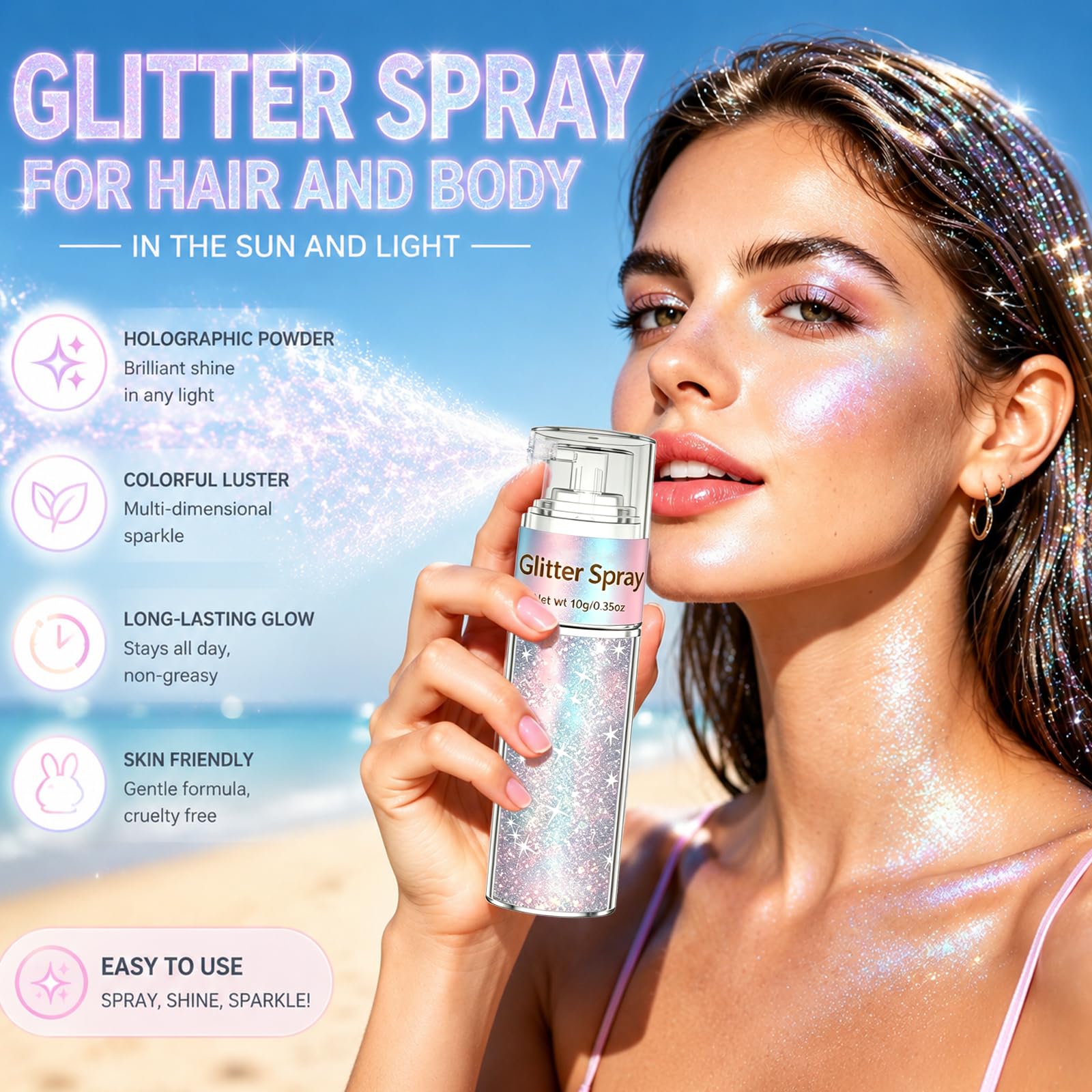 Close-up of Lingyun ultra-fine glitter texture highlighting smooth, even sparkle for precise use