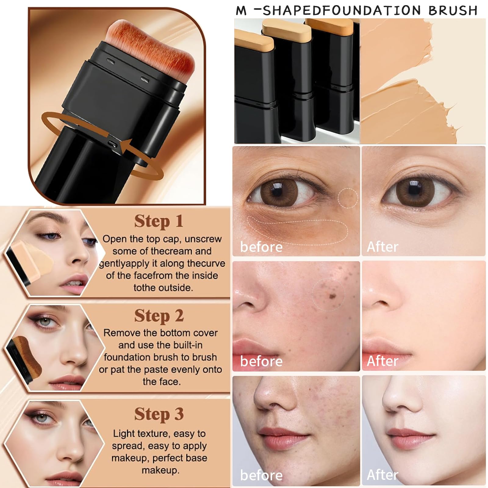 Lingyun cream texture swirled to show creamy spreadable formula and buildable coverage