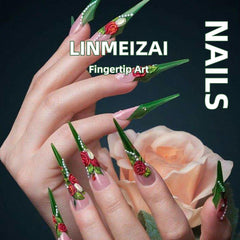 LINMEIZAI styled hands with spring outfit showing playful manicure elevates look