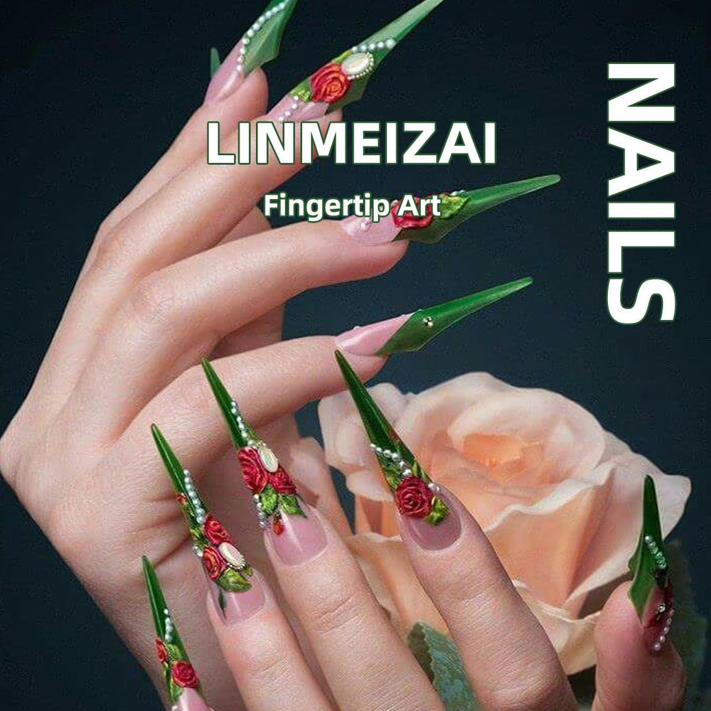 LINMEIZAI kit contents laid out with file and stick for easy DIY manicure