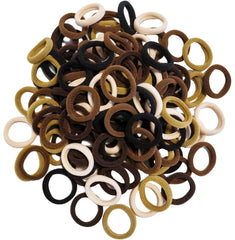 Lintopos front packaging showing 120 brown hair ties and convenient supply