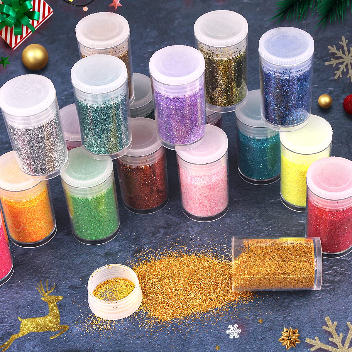 Linwulte cosmetic glitter applied on nails and eyelids for safe, dazzling makeup looks