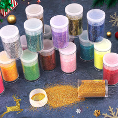 Linwulte cosmetic glitter applied on nails and eyelids for safe, dazzling makeup looks