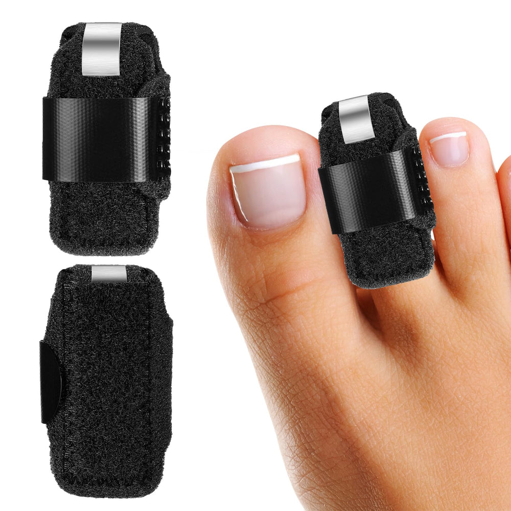 LINXIU front view of toe splint packaging showing product and benefit