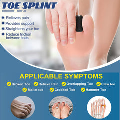 LINXIU toe splint beside ruler showing compact size and fit