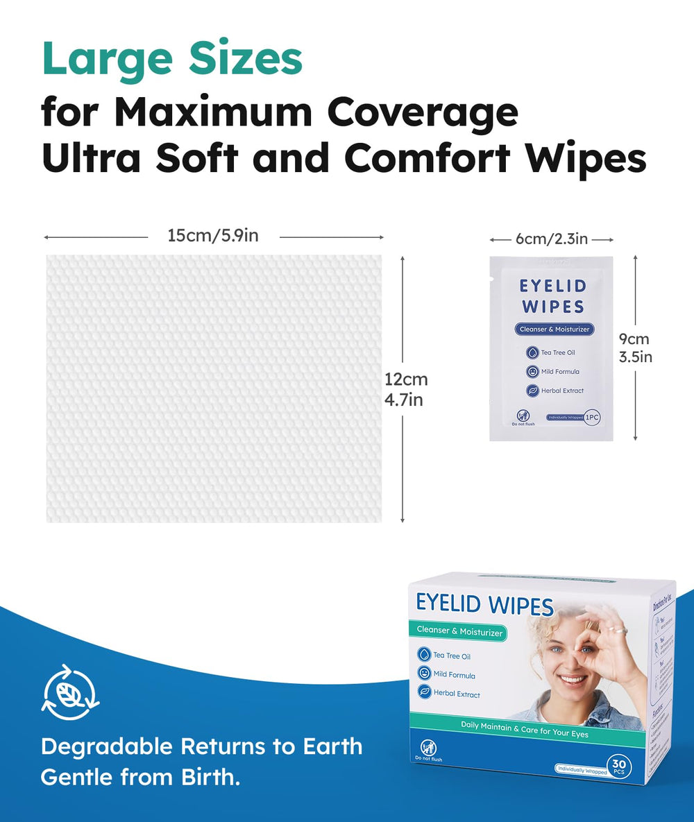 linzercin wipe in use sweeping along eyelid to cleanse lashes and soothe irritation