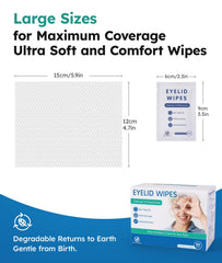 linzercin wipe in use sweeping along eyelid to cleanse lashes and soothe irritation
