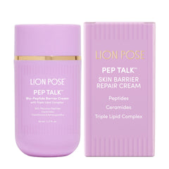 LION POSE front jar showing product and size, clear barrier support