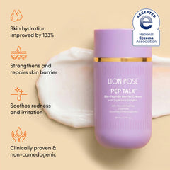 LION POSE cream texture closeup demonstrating lightweight hydration