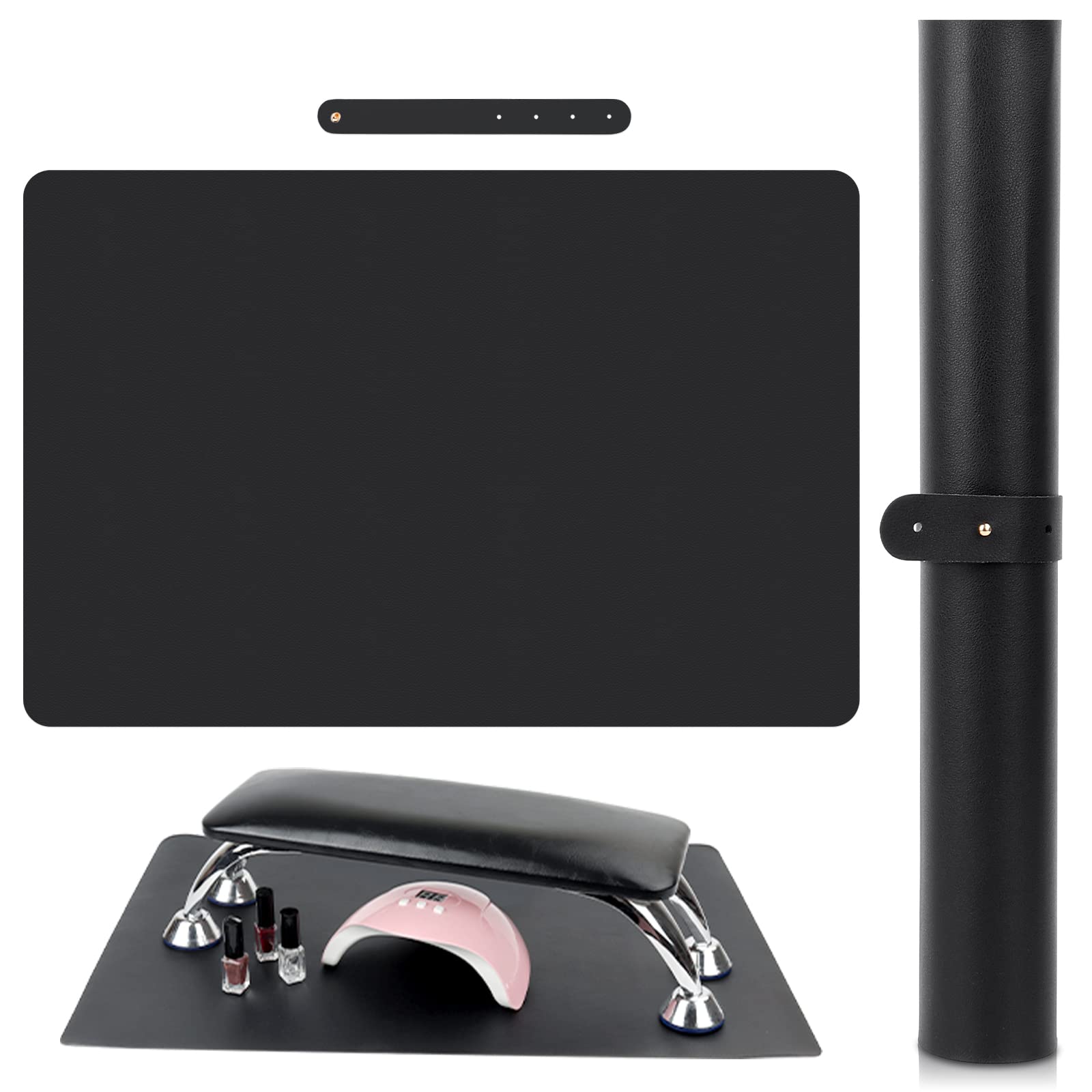 LIONVISON black mat front view protects table and presents a professional workspace