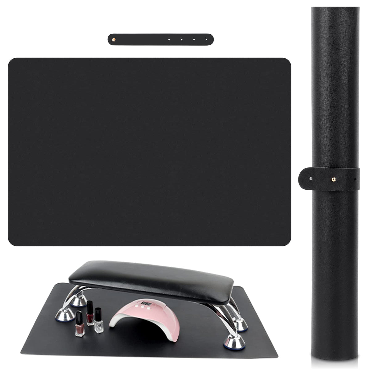 LIONVISON black mat front view protects table and presents a professional workspace