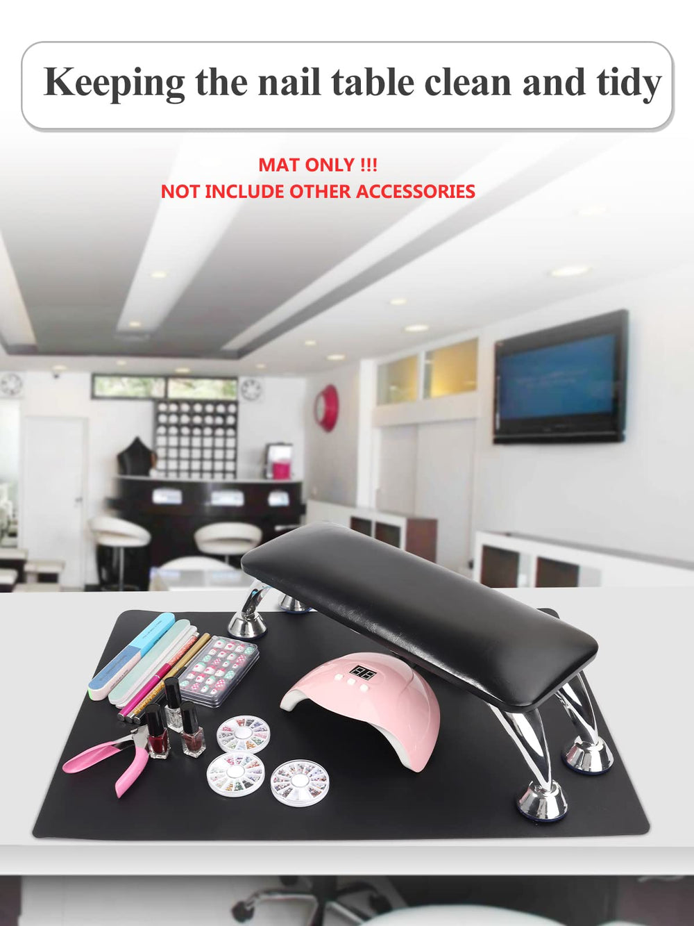 LIONVISON mat catching spilled polish shows waterproof protection for surfaces