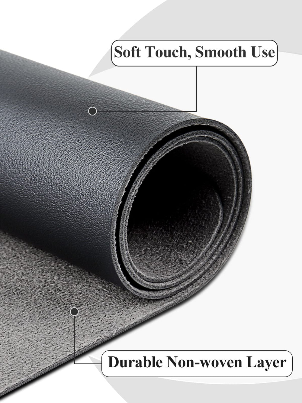 LIONVISON microfiber leather close-up shows texture and easy-clean benefit