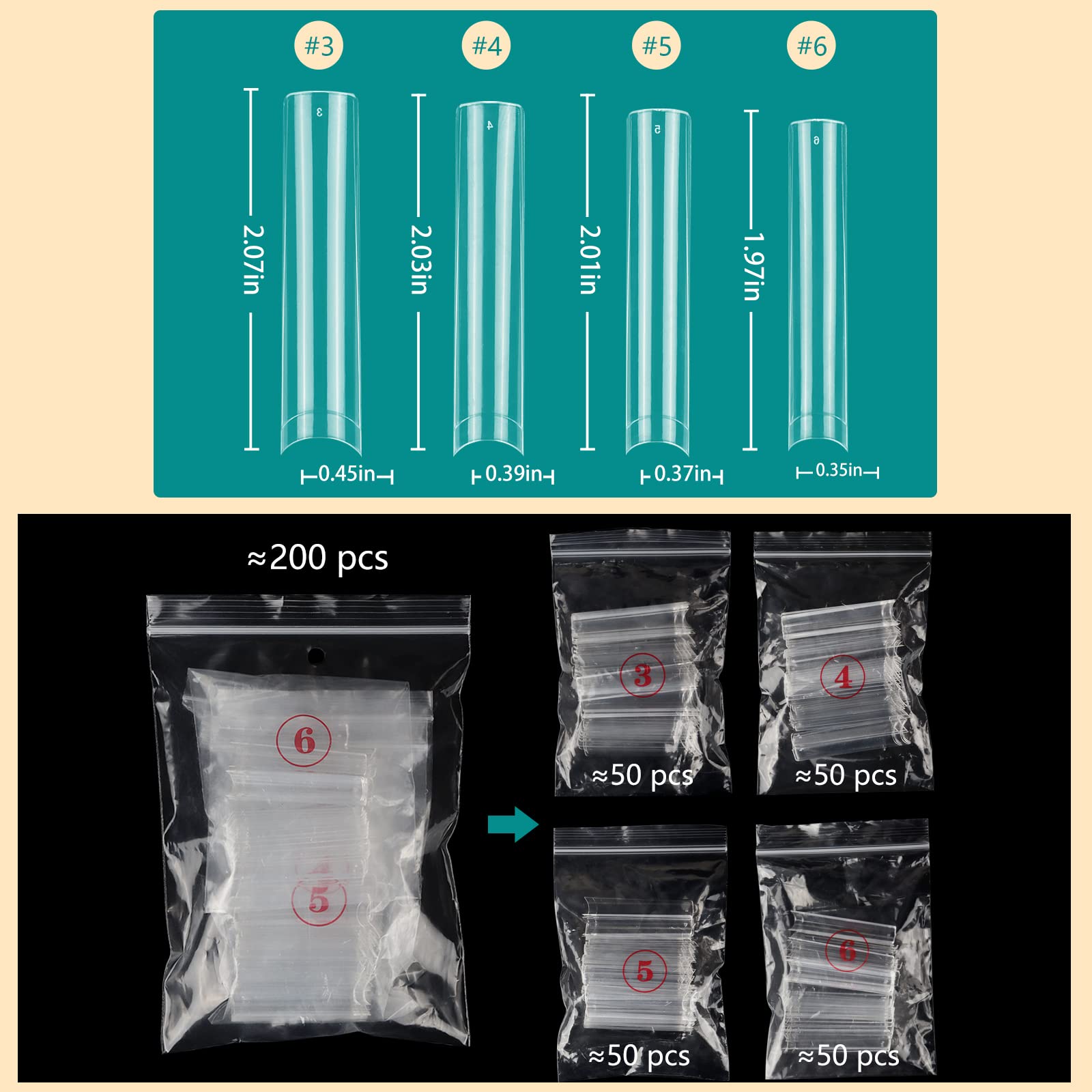 LIONVISON clear tips decorated with polish and foil showing smooth surface for art benefit