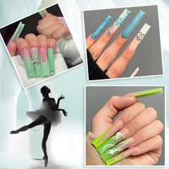 LIONVISON decorated clear tips with charms and polish, showcases customization