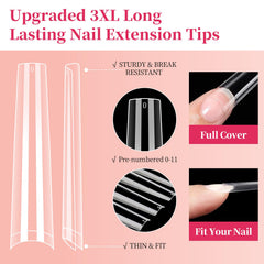 LIONVISON extra long tips lined by size demonstrating length options