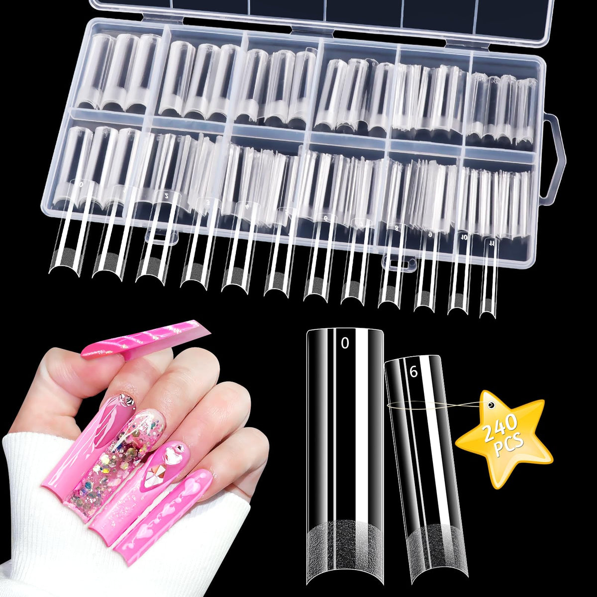 LIONVISON front packaging showing clear XL square tips and quantity benefit