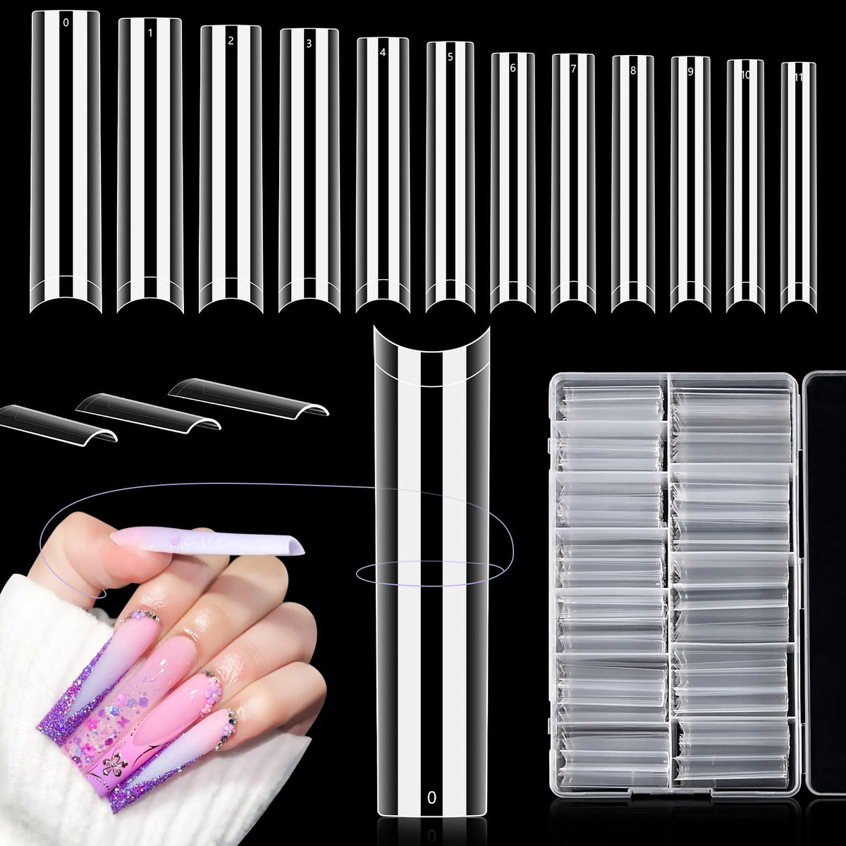 LIONVISON front packaging showing 504 clear nail tips and quick stock benefit