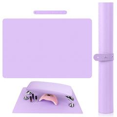 LIONVISON front view of purple manicure mat protecting desk surface